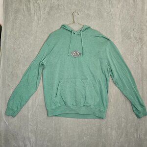 VTG Billabong LOGO Hoodie Sweatshirt Mens L Green Grunge Skate Surf 90s A5-23